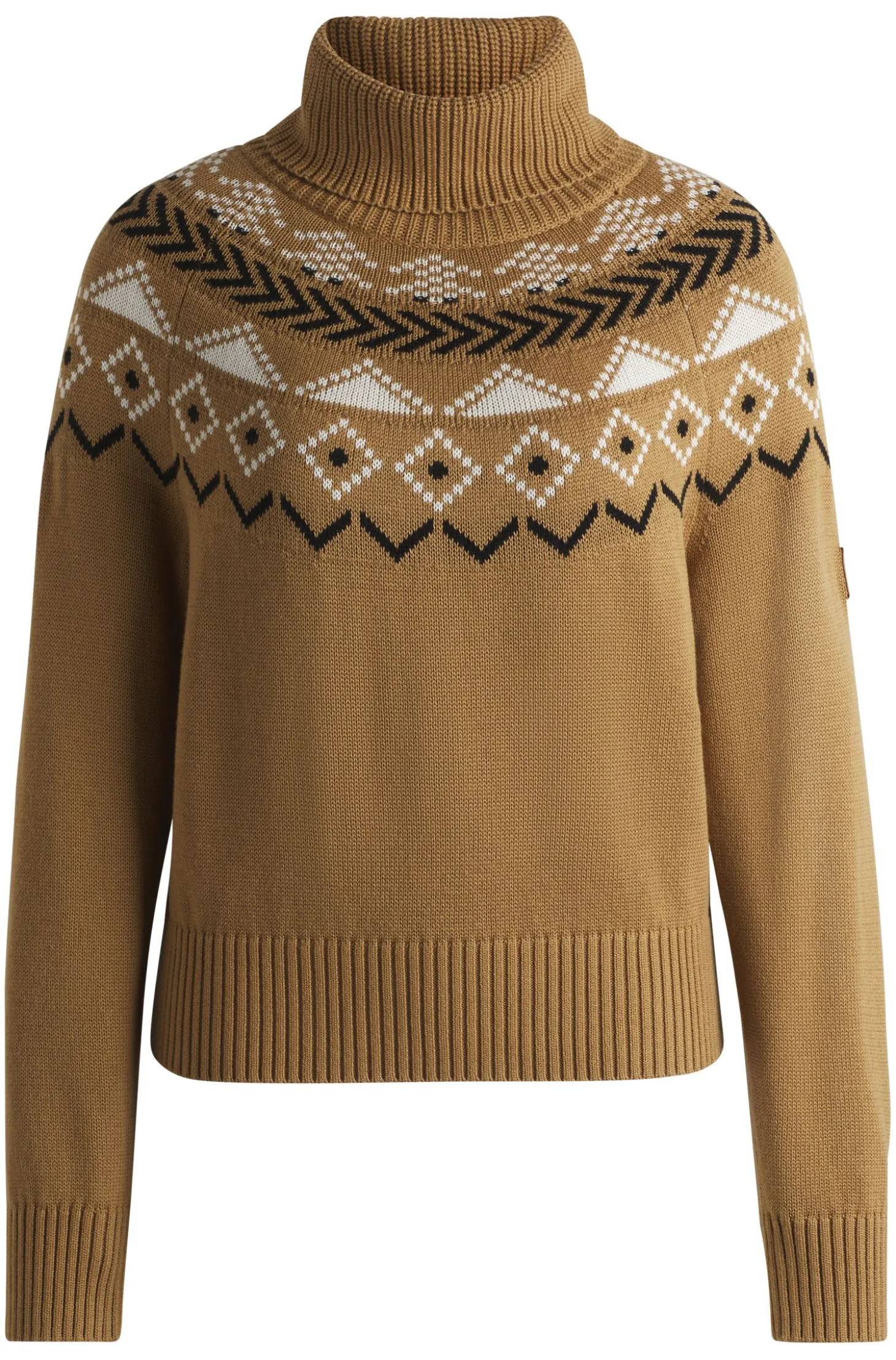Reitsport-Rollkragenpullover mit Strickmuster