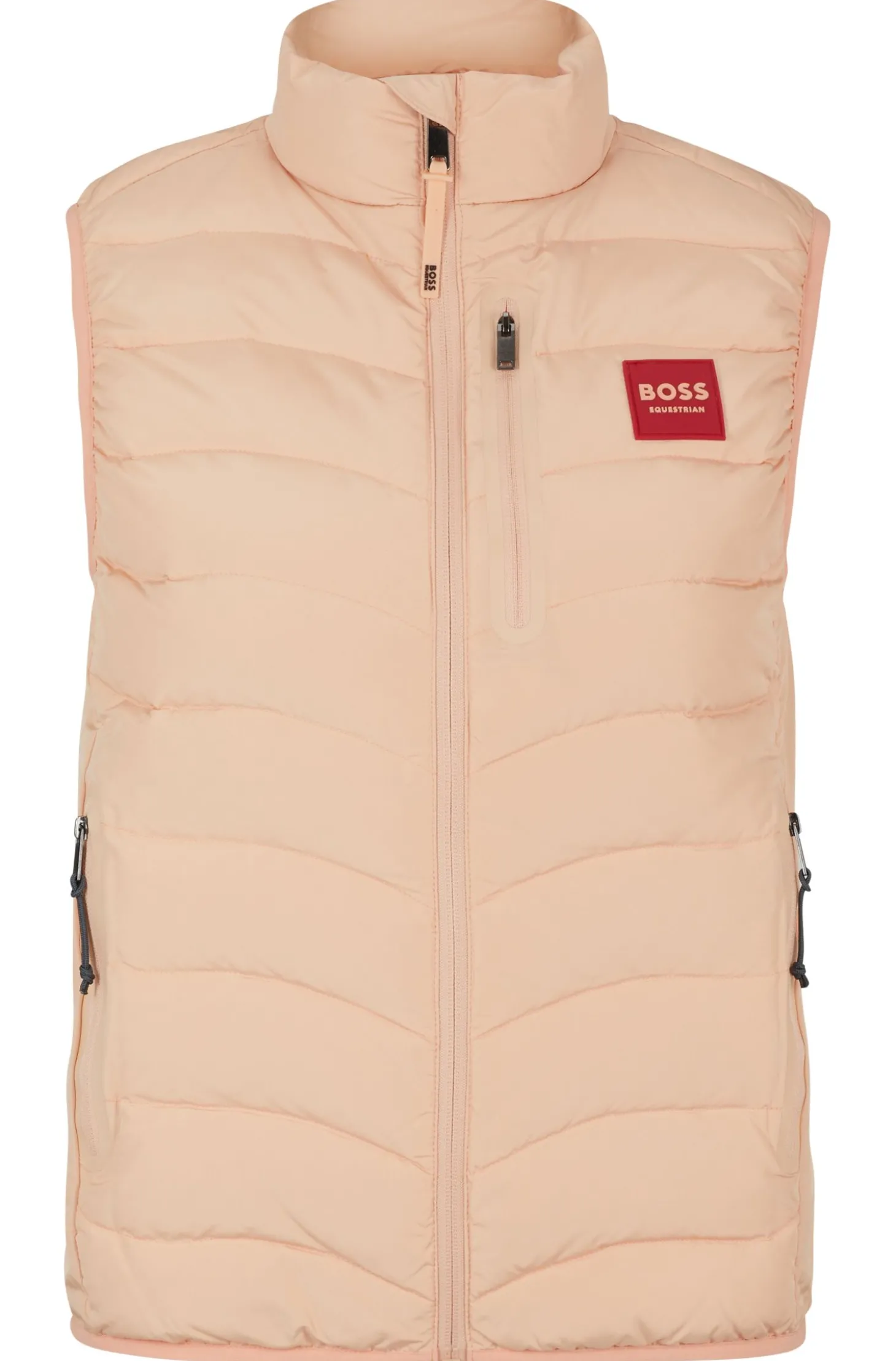 Reitsport-Steppweste mit Logo-Aufnäher aus Silikon