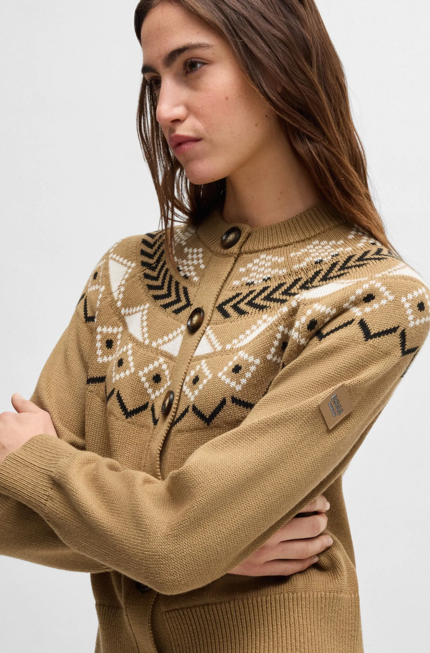 Reitsport-Strickjacke mit Strickmuster