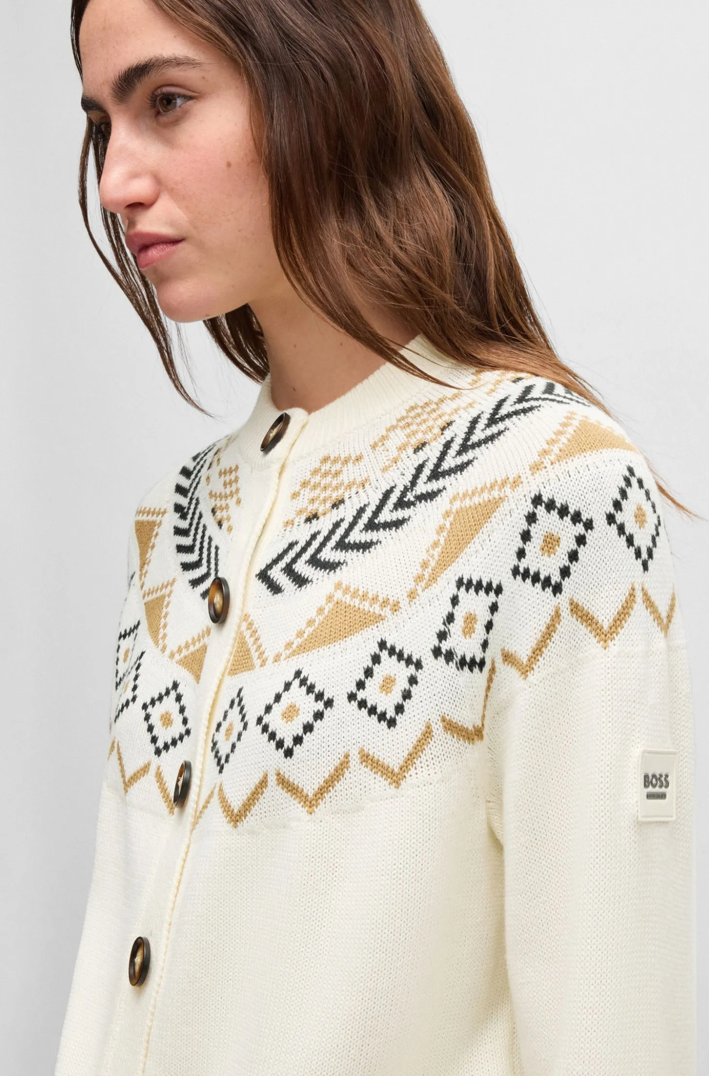 Reitsport-Strickjacke mit Strickmuster