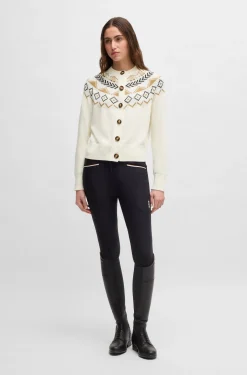 Reitsport-Strickjacke mit Strickmuster