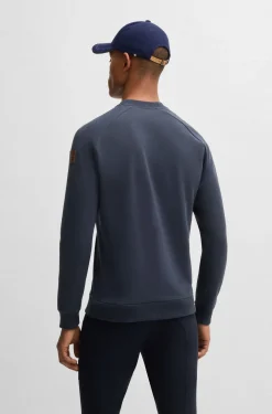 Reitsport-Sweatshirt aus Stretch-Baumwolle mit Blockstreifen