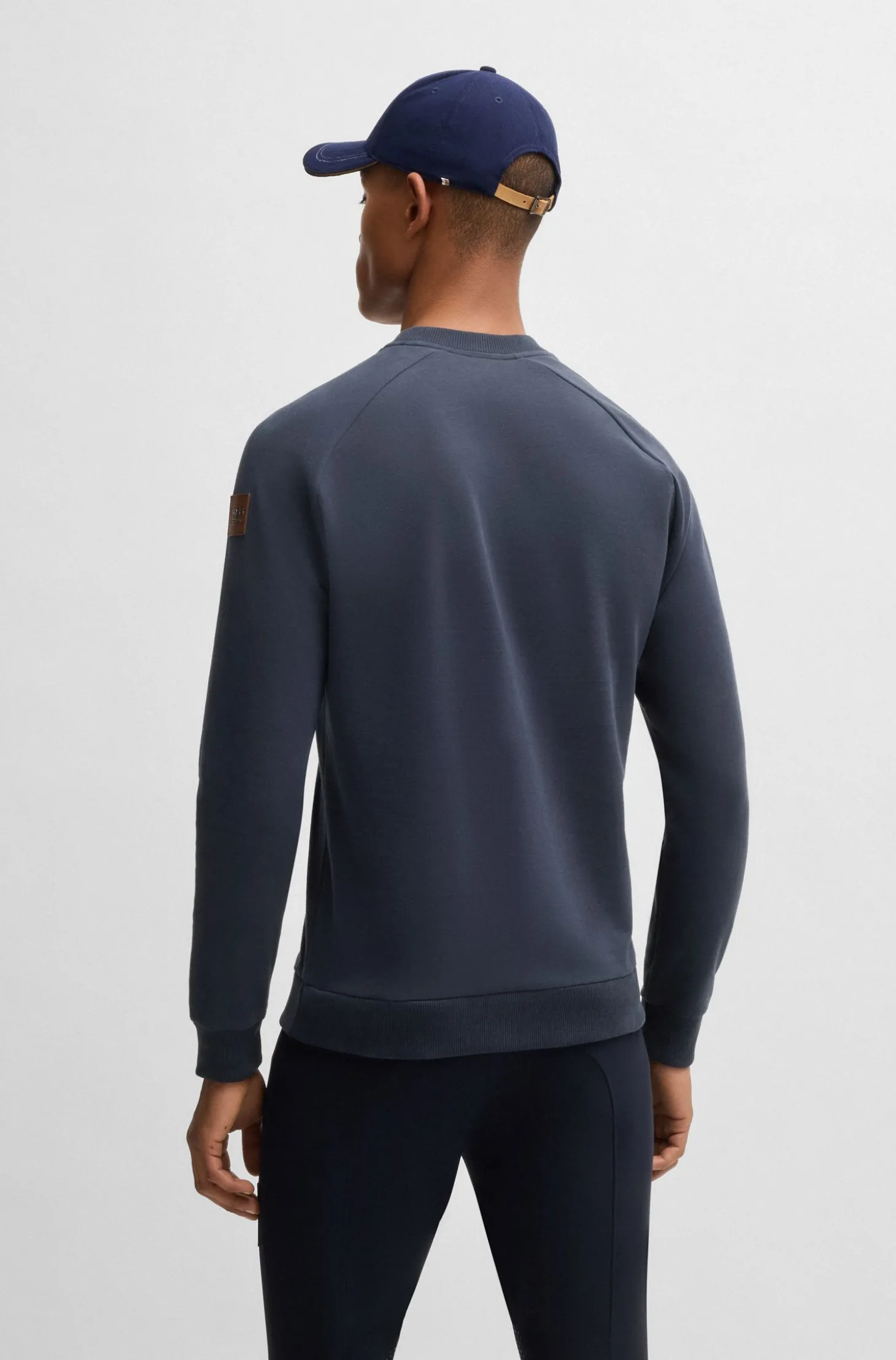 Reitsport-Sweatshirt aus Stretch-Baumwolle mit Blockstreifen