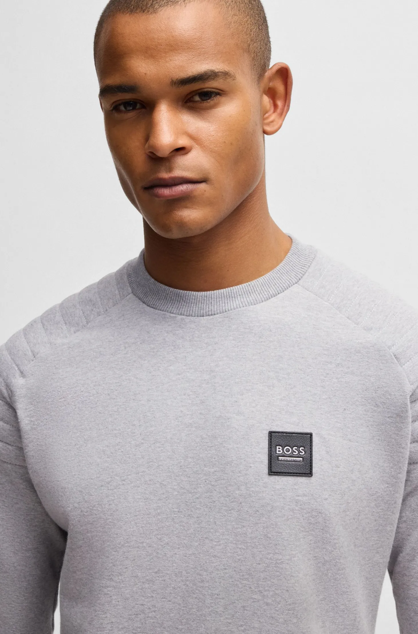 Reitsport-Sweatshirt aus Stretch-Baumwolle mit Schulternähten