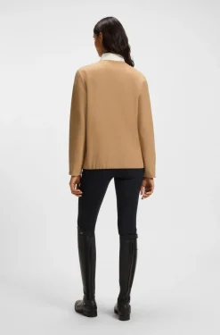 Reitsport-Sweatshirt aus Stretch-Baumwolle mit kurzem Reißverschluss