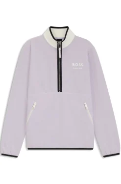 Reitsport-Sweatshirt aus Stretch-Baumwolle mit kurzem Reißverschluss