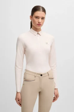 Reitsport-Trainingsshirt aus Stretch-Piqué