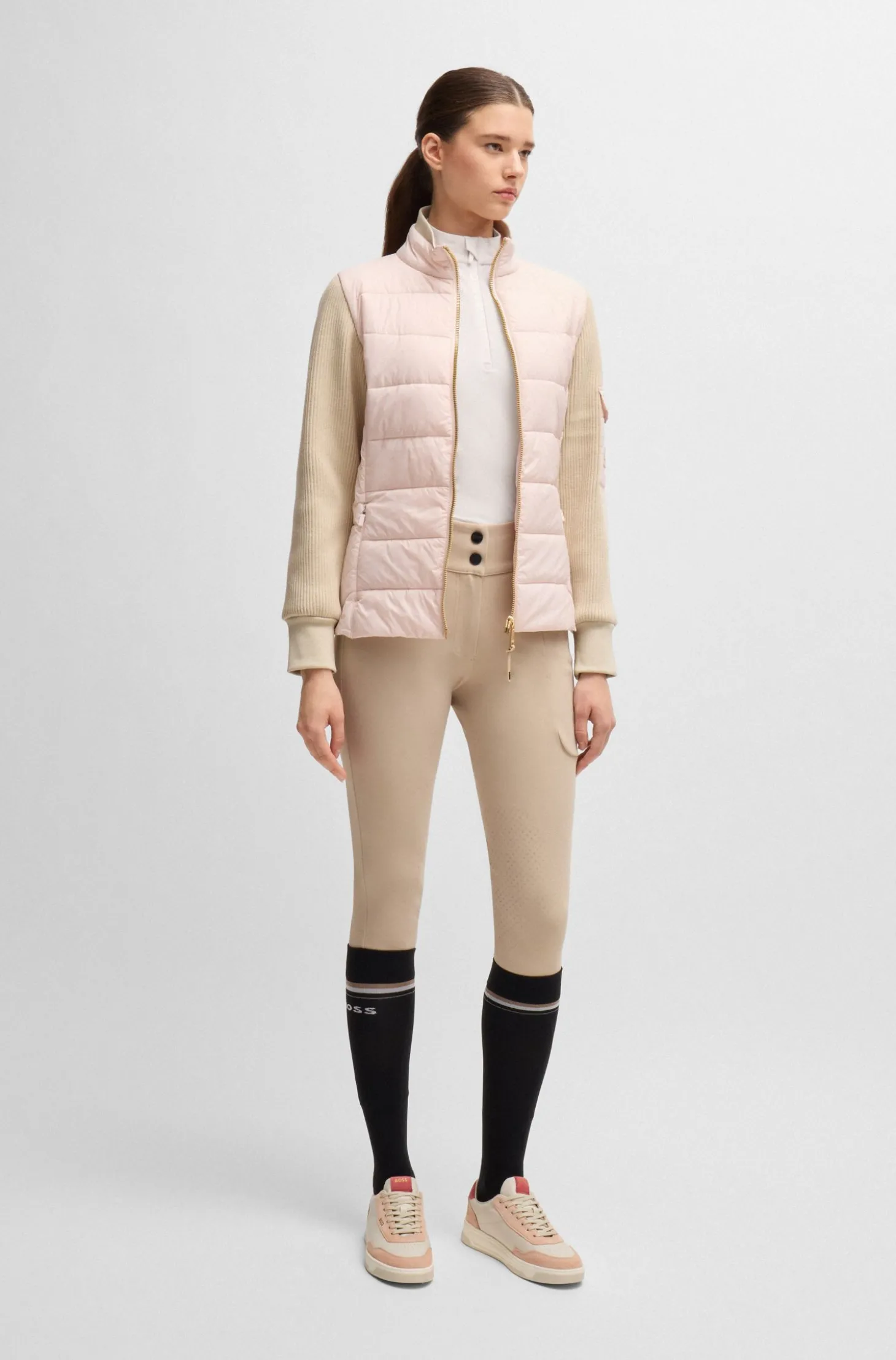 Reitsport-Turniershirt aus geripptem Stretch-Gewebe