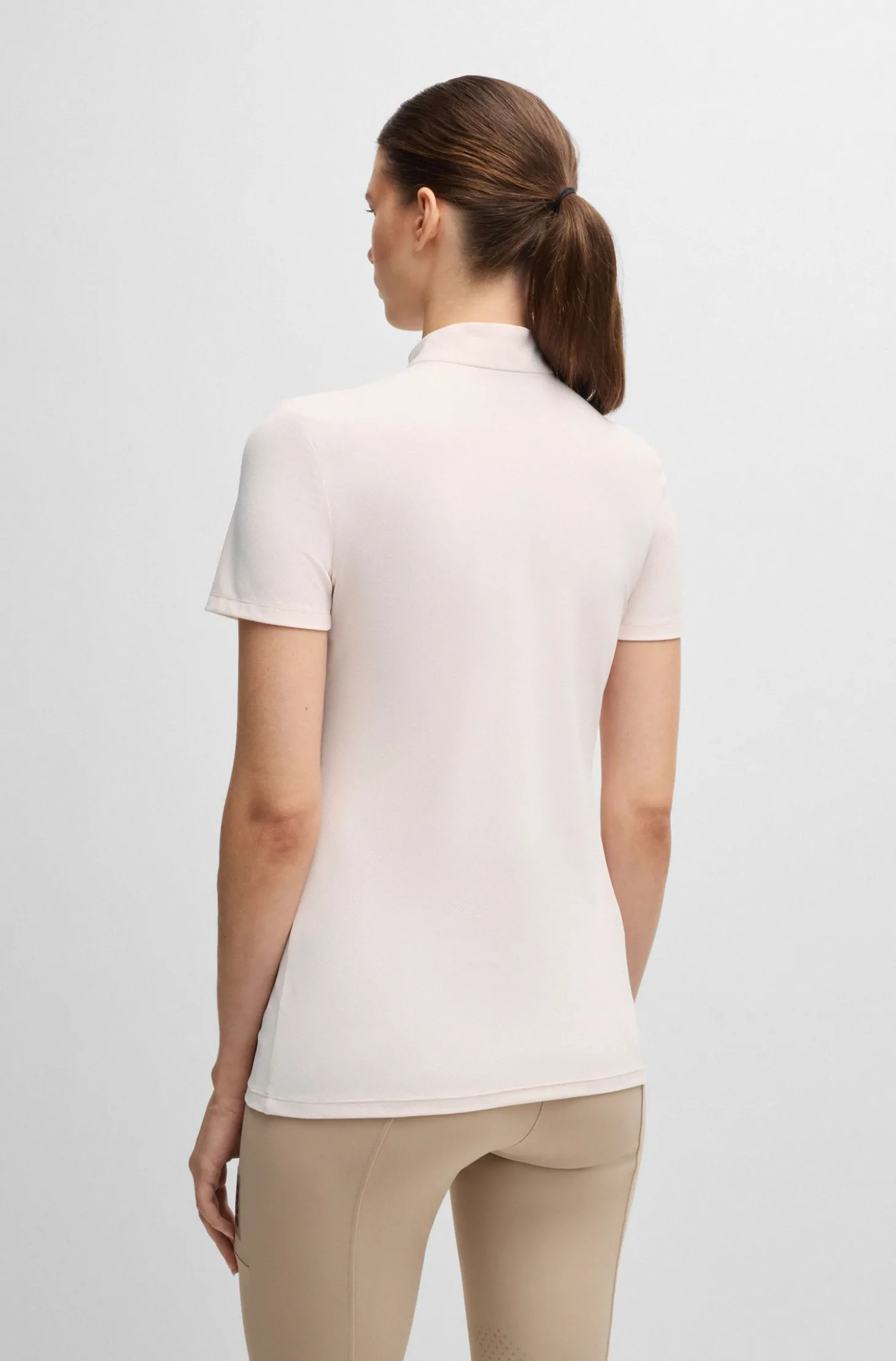 Reitsport-Turniershirt aus geripptem Stretch-Gewebe