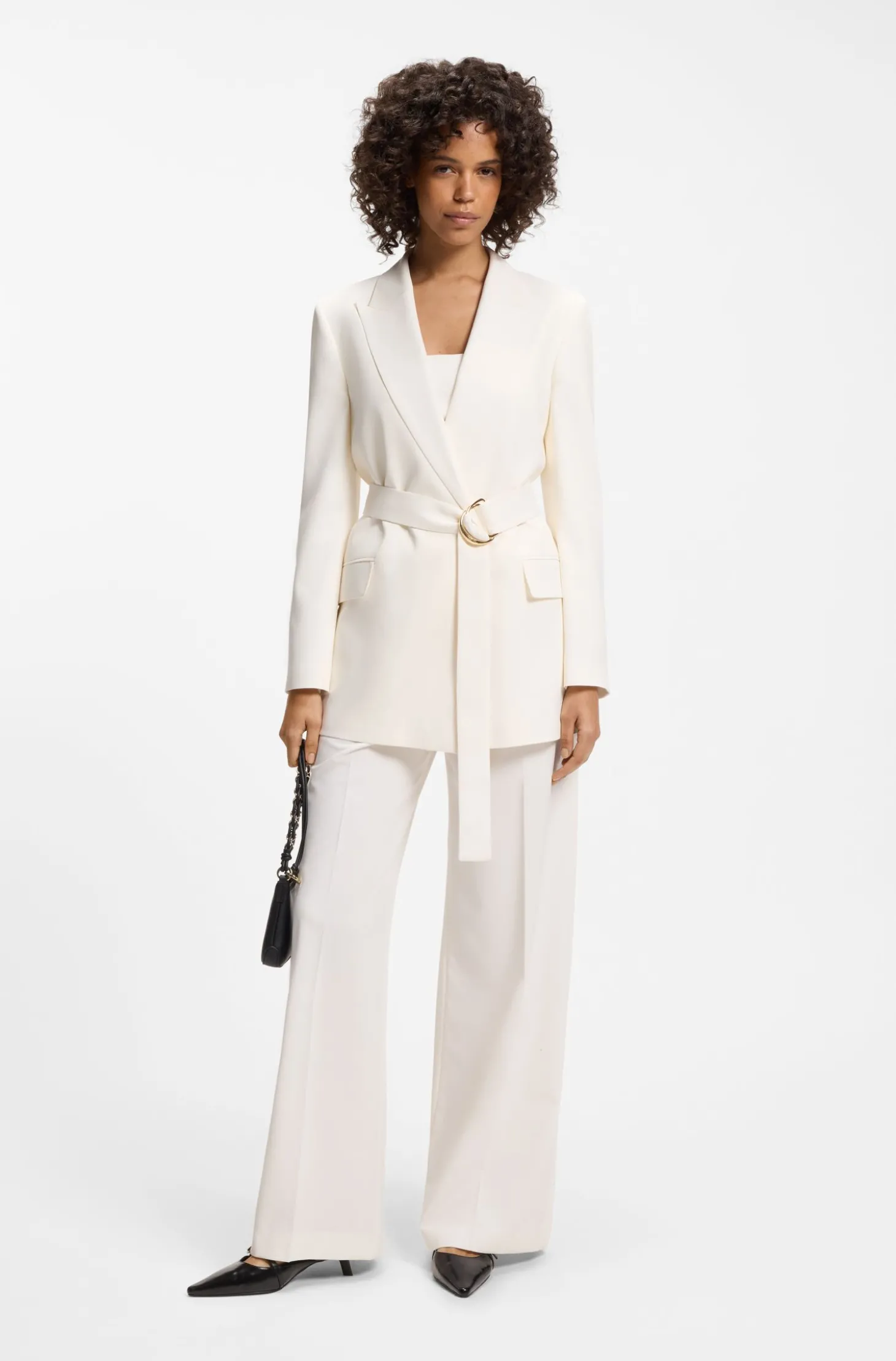 Relaxed Blazer mit D-Ring-Gürtel
