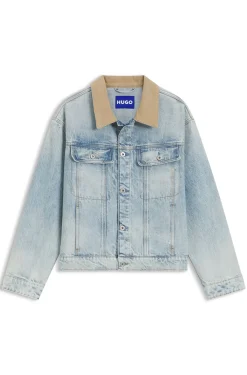 Relaxed-Fit Baumwolljacke mit Cordkragen