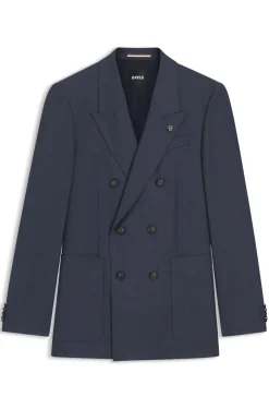 Relaxed-Fit Blazer aus fein gemusterter Schurwolle
