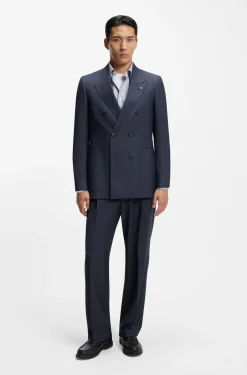 Relaxed-Fit Blazer aus fein gemusterter Schurwolle