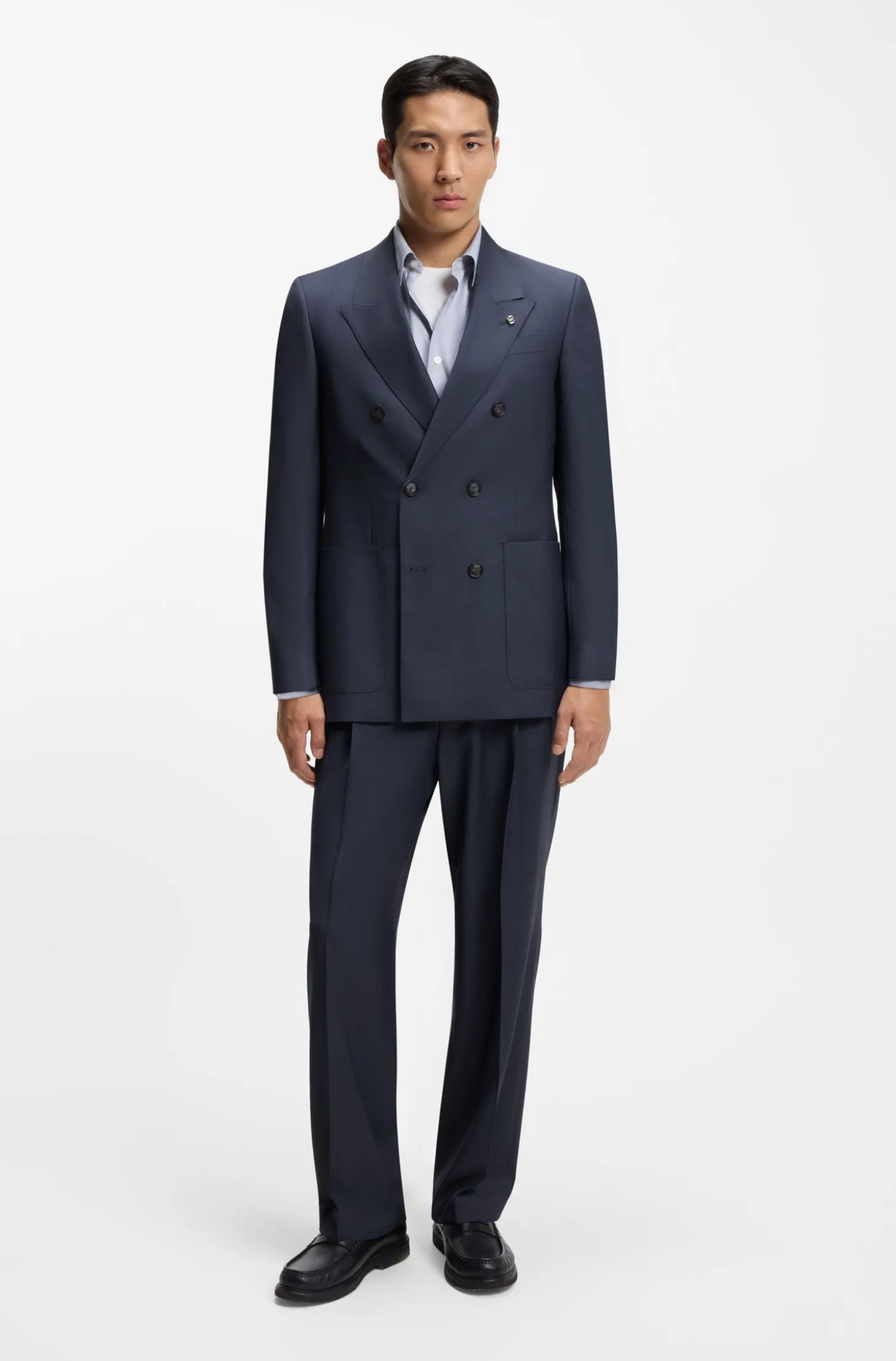 Relaxed-Fit Blazer aus fein gemusterter Schurwolle