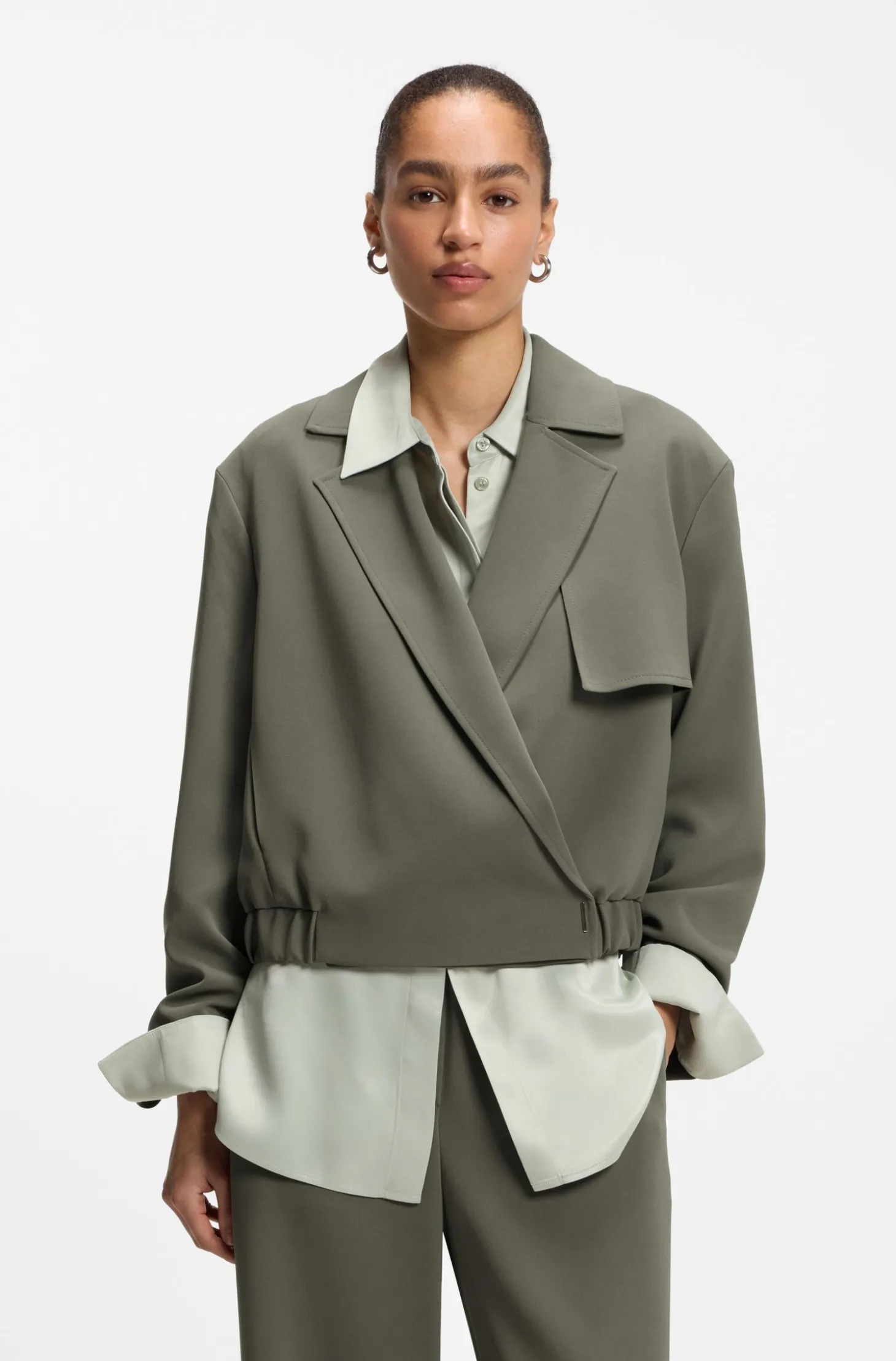 Relaxed-Fit Blazer aus japanischem Krepp