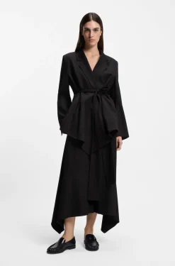 Relaxed-Fit Blazer aus Woll-Mix mit Gabardine-Struktur