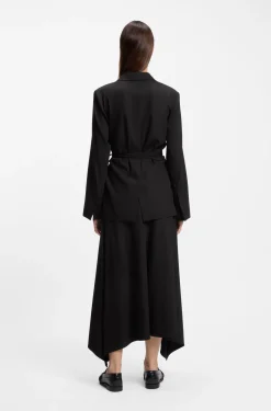 Relaxed-Fit Blazer aus Woll-Mix mit Gabardine-Struktur