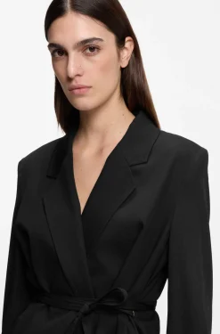 Relaxed-Fit Blazer aus Woll-Mix mit Gabardine-Struktur