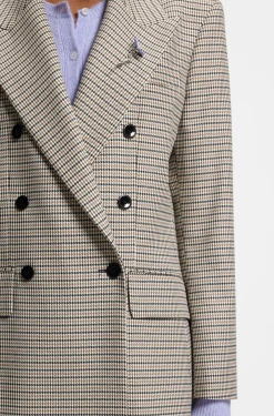 Relaxed-Fit Blazer mit filigranem Hahnentritt-Muster
