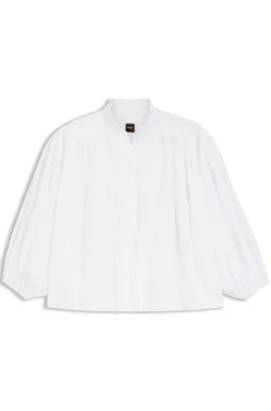 Relaxed-Fit Bluse aus Baumwolle mit Ballonärmeln