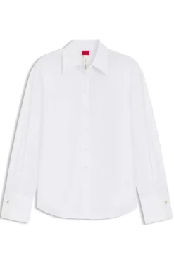 Relaxed-Fit Bluse aus Baumwolle mit Stack-Logo Manschettenknöpfen