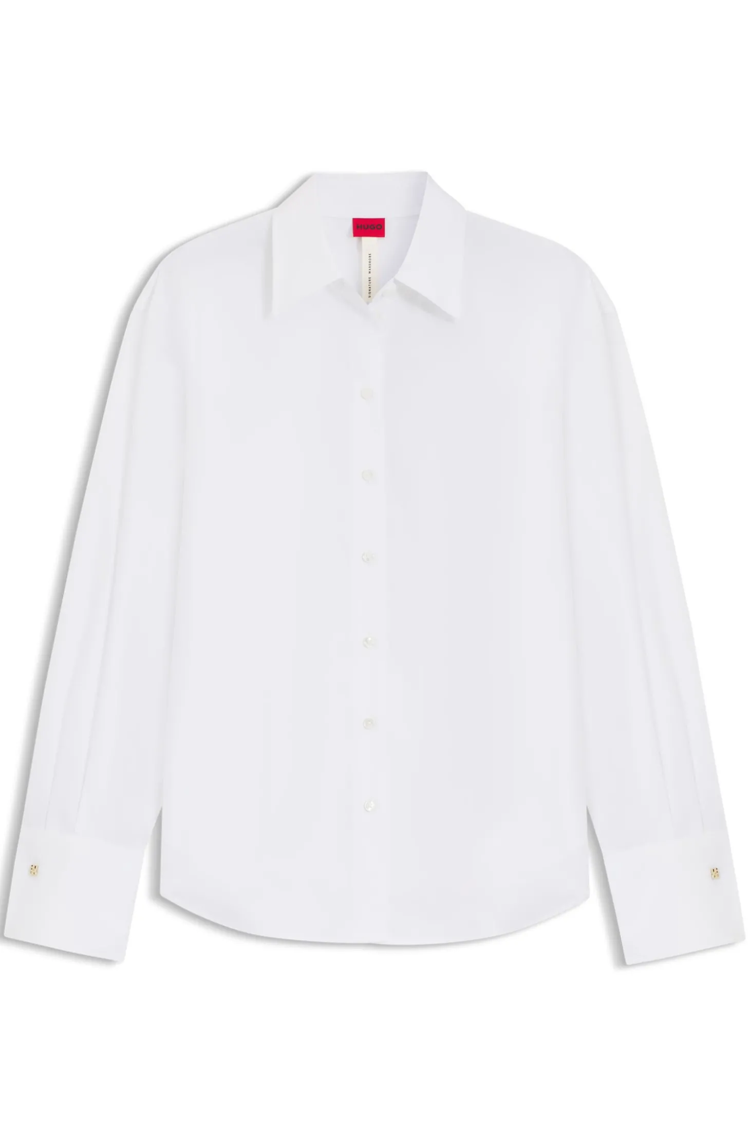 Relaxed-Fit Bluse aus Baumwolle mit Stack-Logo Manschettenknöpfen