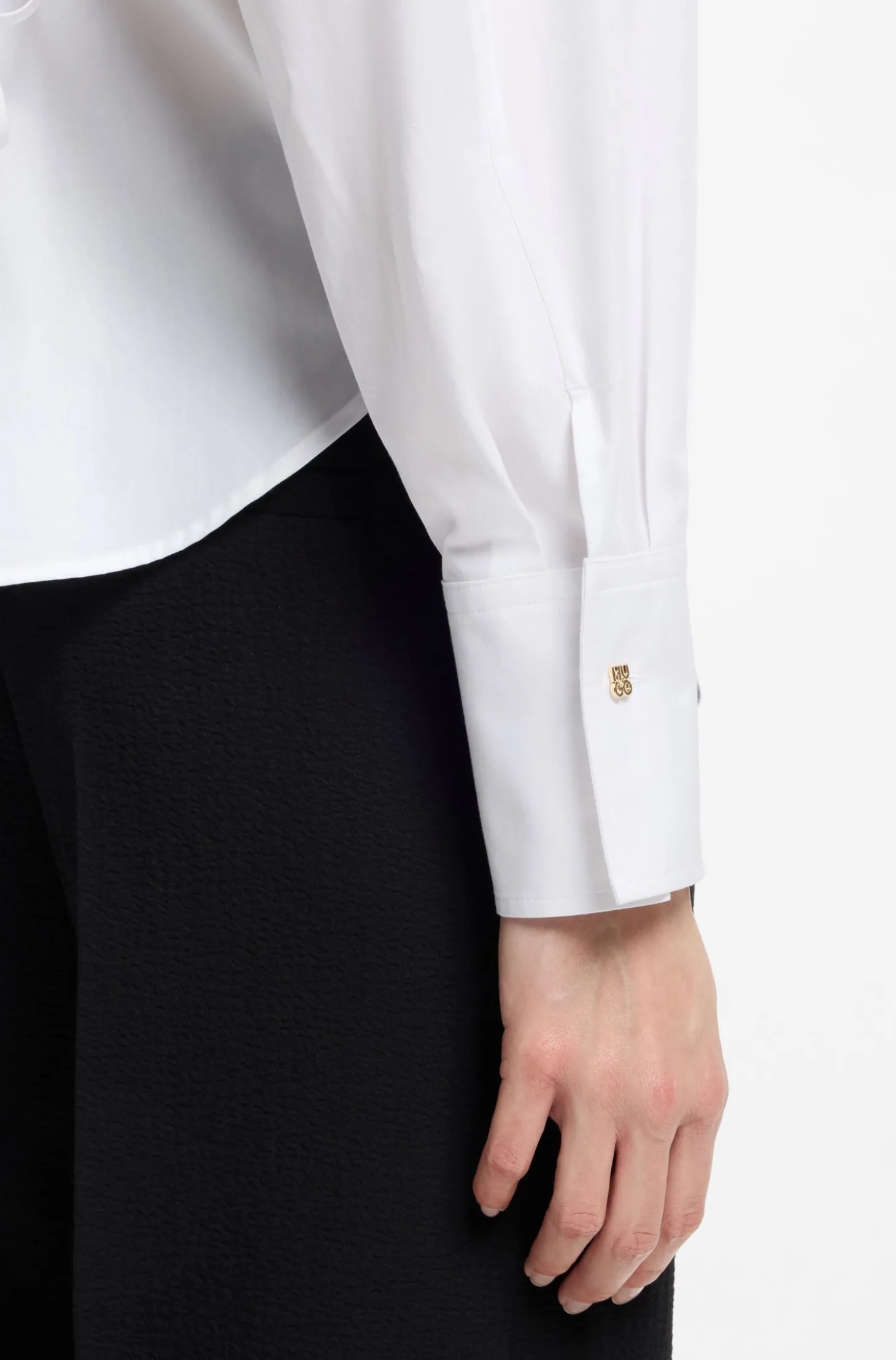 Relaxed-Fit Bluse aus Baumwolle mit Stack-Logo Manschettenknöpfen