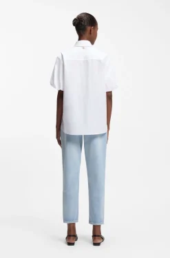 Relaxed-Fit Bluse aus Baumwoll-Popeline