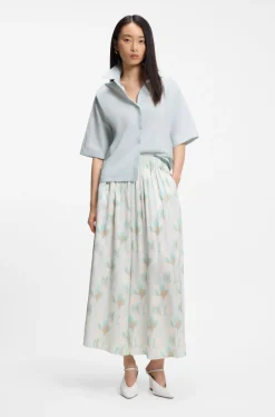 Relaxed-Fit Bluse aus Baumwoll-Popeline mit Spitzkragen