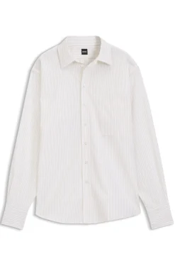 Relaxed-Fit Bluse aus gestreifter Baumwoll-Popeline