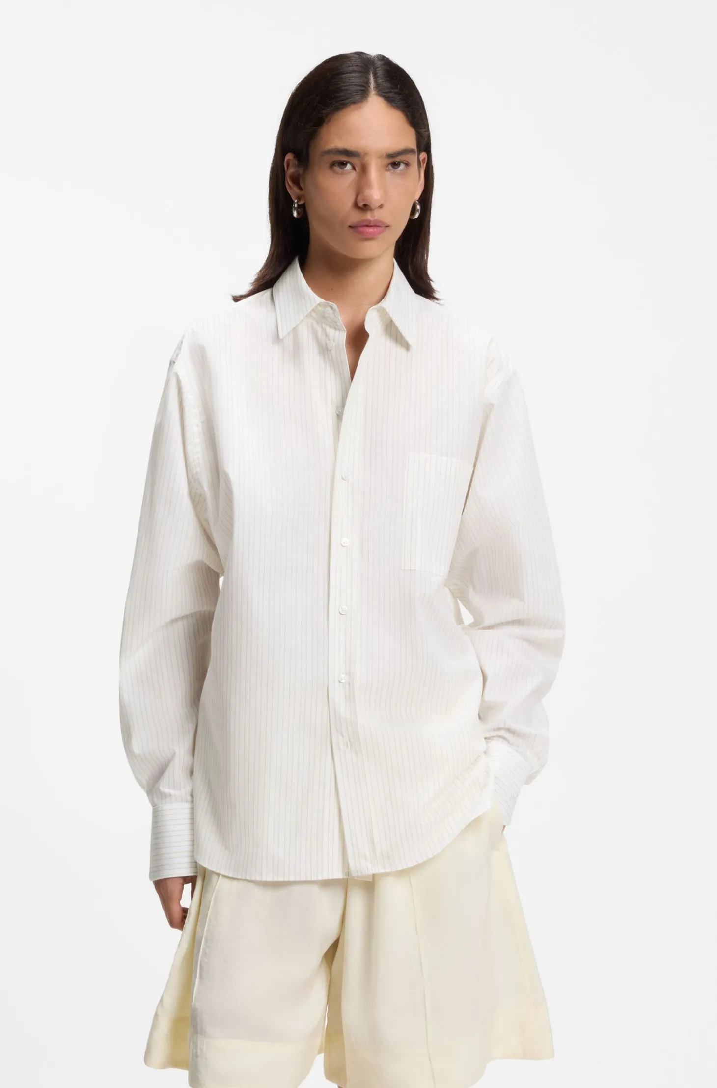 Relaxed-Fit Bluse aus gestreifter Baumwoll-Popeline