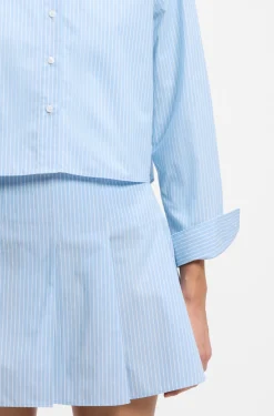 Relaxed-Fit Bluse aus gestreifter Baumwoll-Popeline