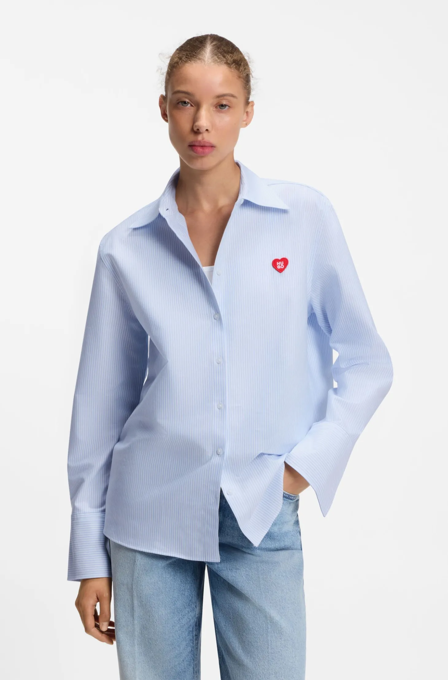 Relaxed-Fit Bluse aus gestreifter Oxford-Baumwolle