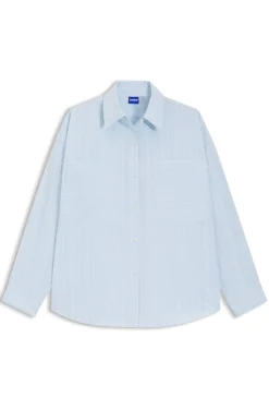 Relaxed-Fit Bluse aus gestreifter Baumwoll-Popeline