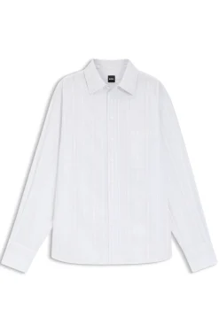 Relaxed-Fit Bluse aus gestreiftem Baumwoll-Canvas