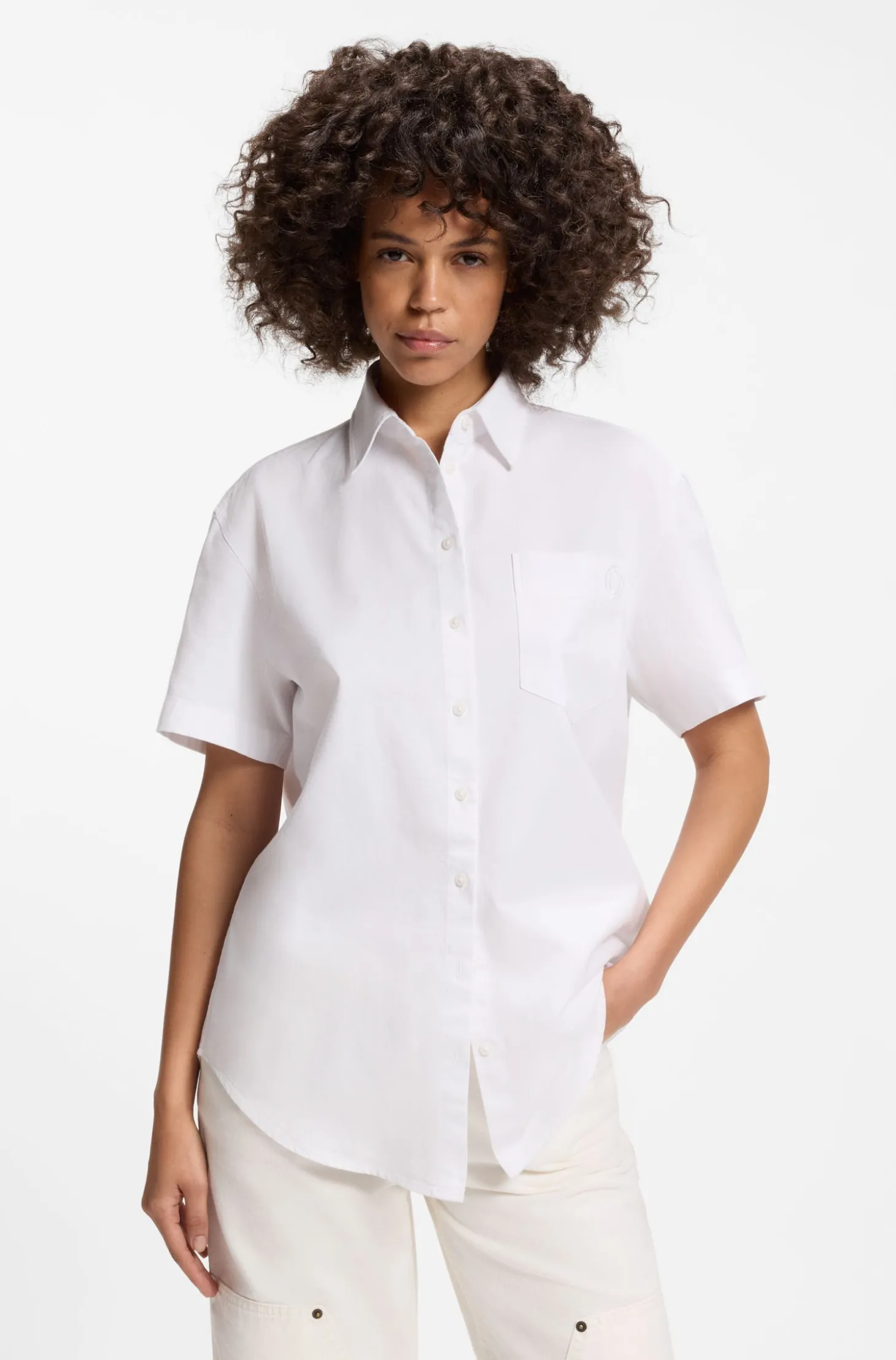 Relaxed-Fit Bluse aus Oxford-Baumwolle