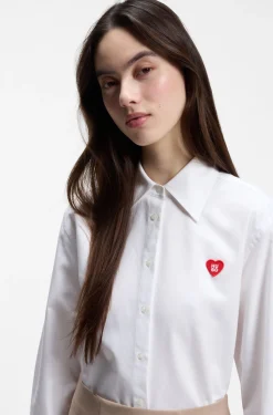 Relaxed-Fit Bluse aus Oxford-Baumwolle mit Herz-Logo