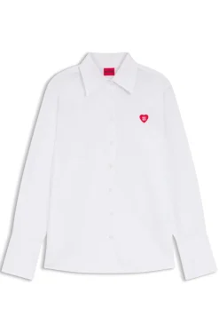 Relaxed-Fit Bluse aus Oxford-Baumwolle mit Herz-Logo