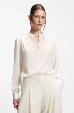 Relaxed-Fit Bluse aus sandgewaschener Seide