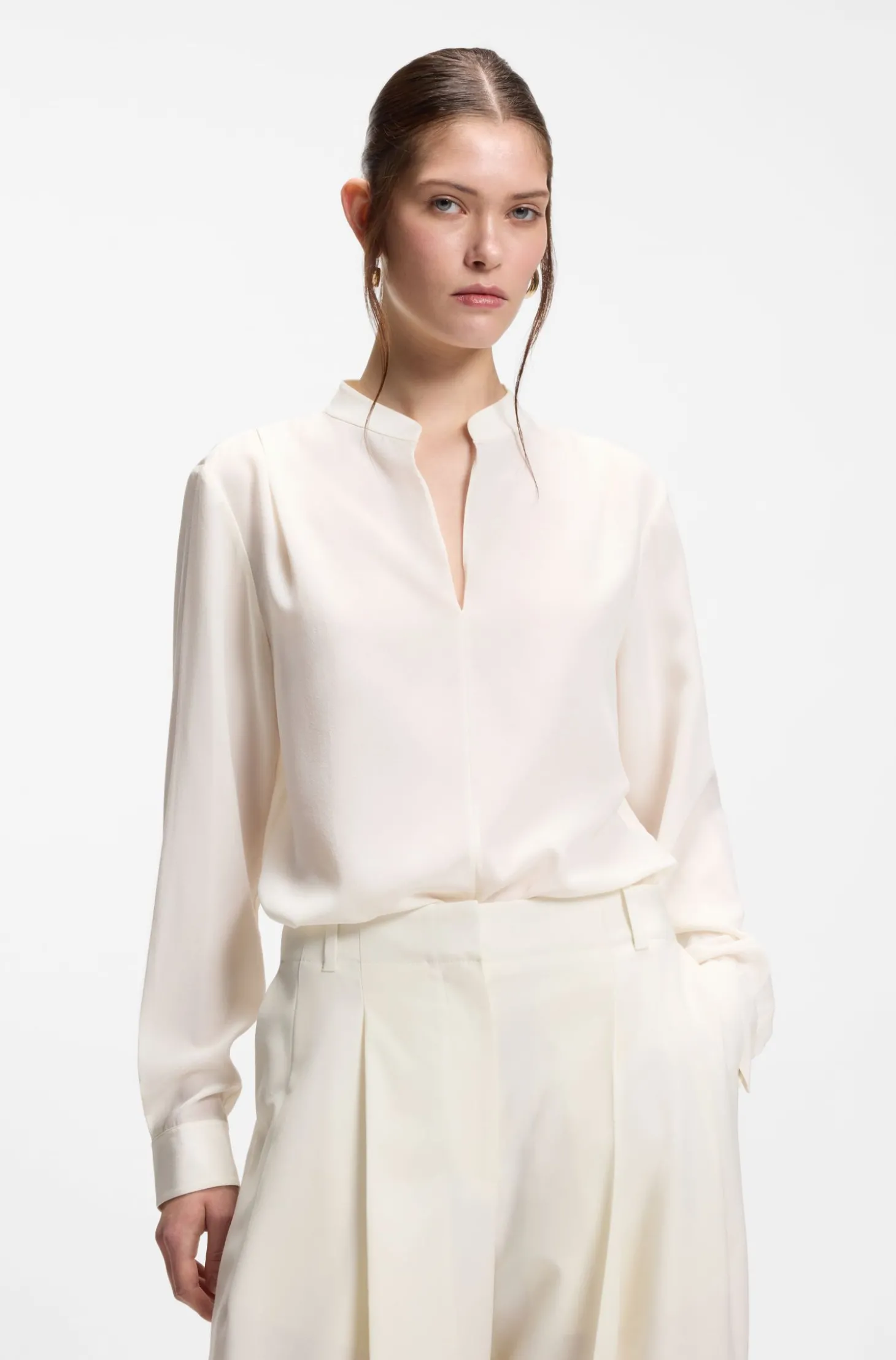 Relaxed-Fit Bluse aus sandgewaschener Seide