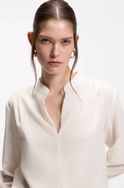 Relaxed-Fit Bluse aus sandgewaschener Seide