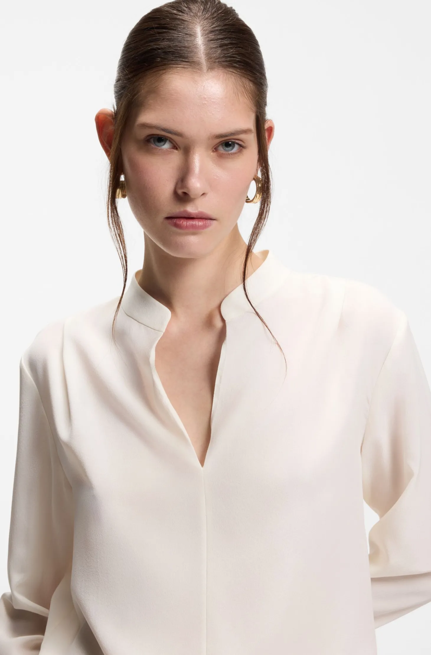 Relaxed-Fit Bluse aus sandgewaschener Seide