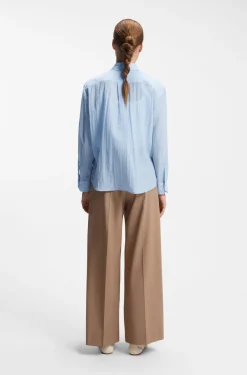 Relaxed-Fit Bluse aus transparentem strukturiertem Gewebe