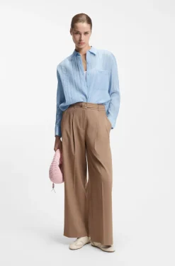 Relaxed-Fit Bluse aus transparentem strukturiertem Gewebe