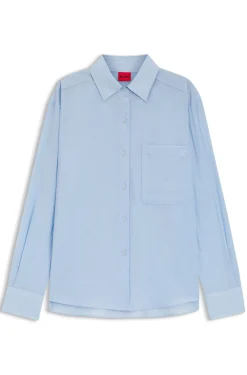 Relaxed-Fit Bluse aus transparentem strukturiertem Gewebe