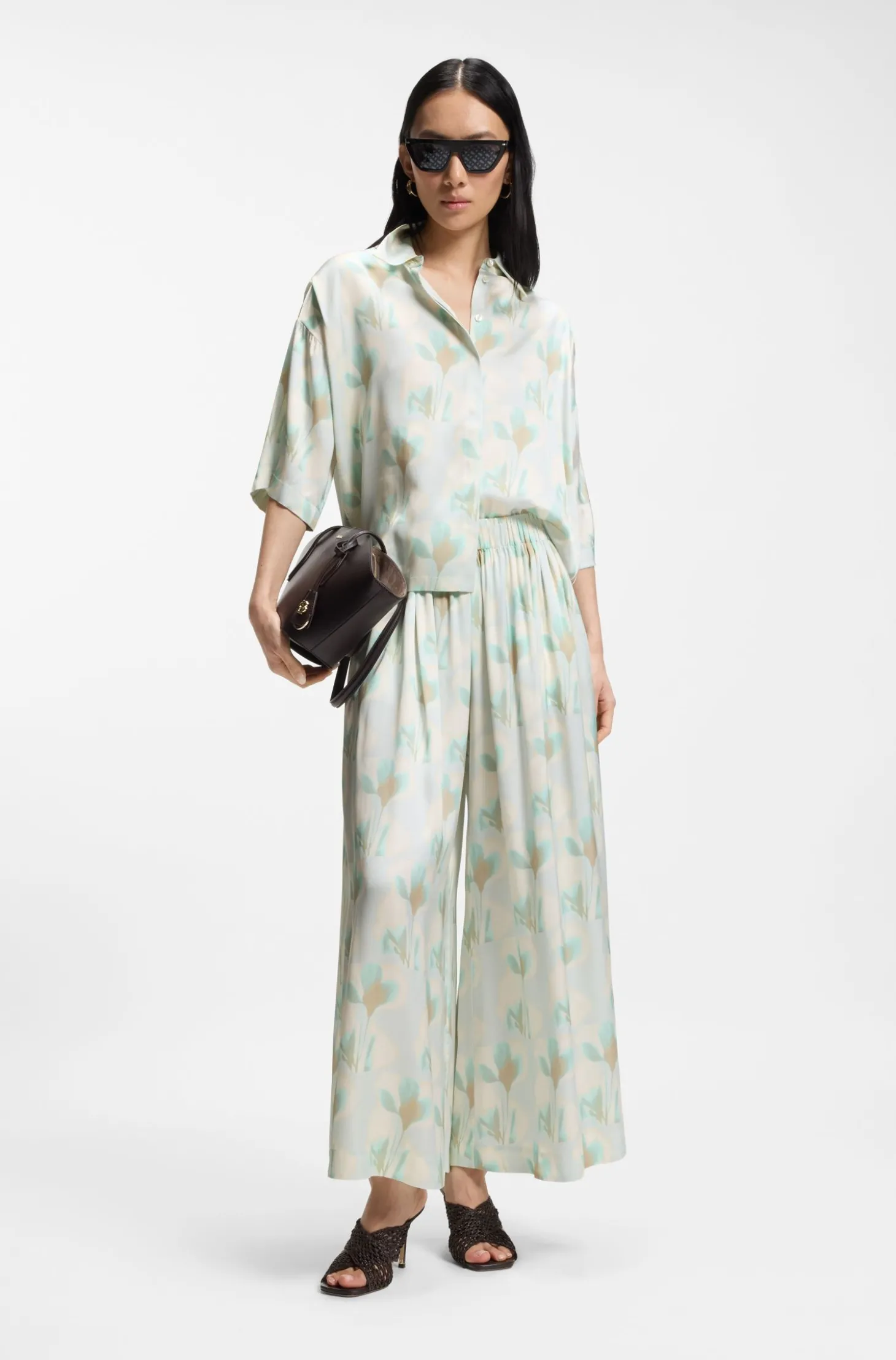 Relaxed-Fit Bluse mit Blumen-Print