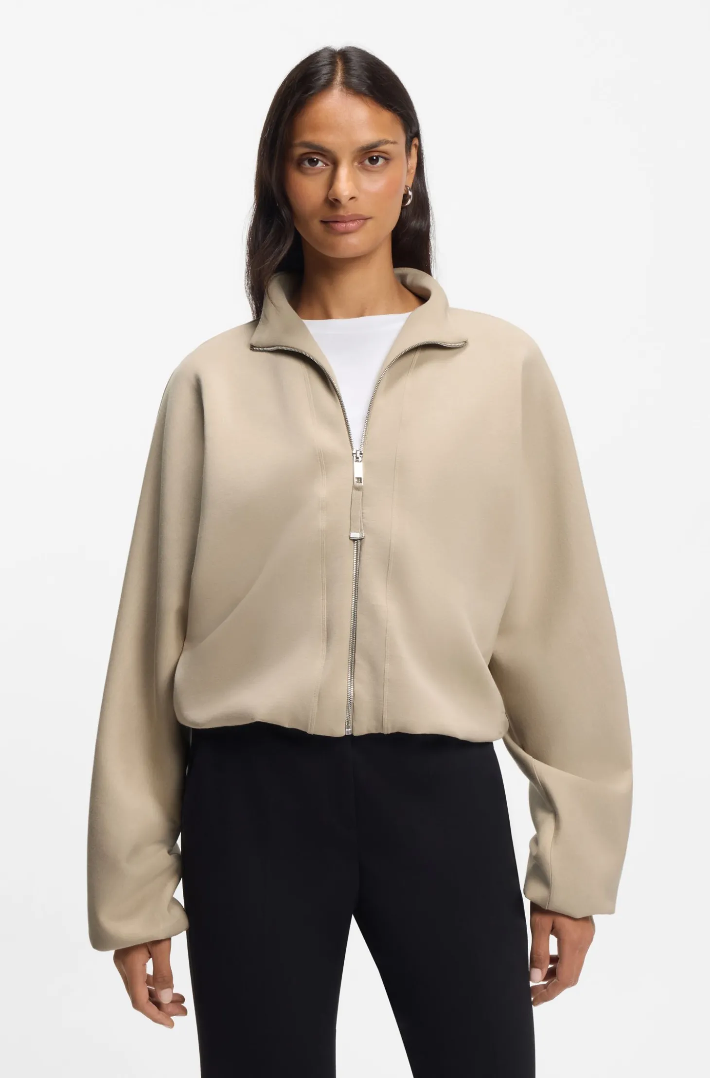 Relaxed-Fit Bomberjacke aus Stretch-Jersey