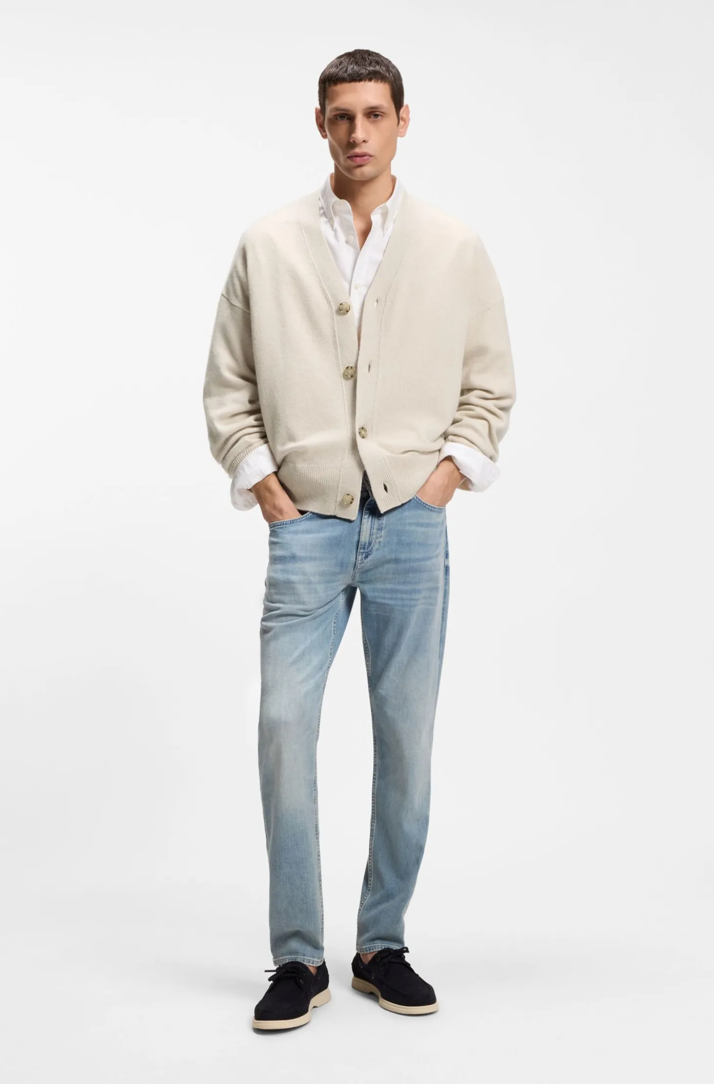 Relaxed-Fit Cardigan aus Schurwolle