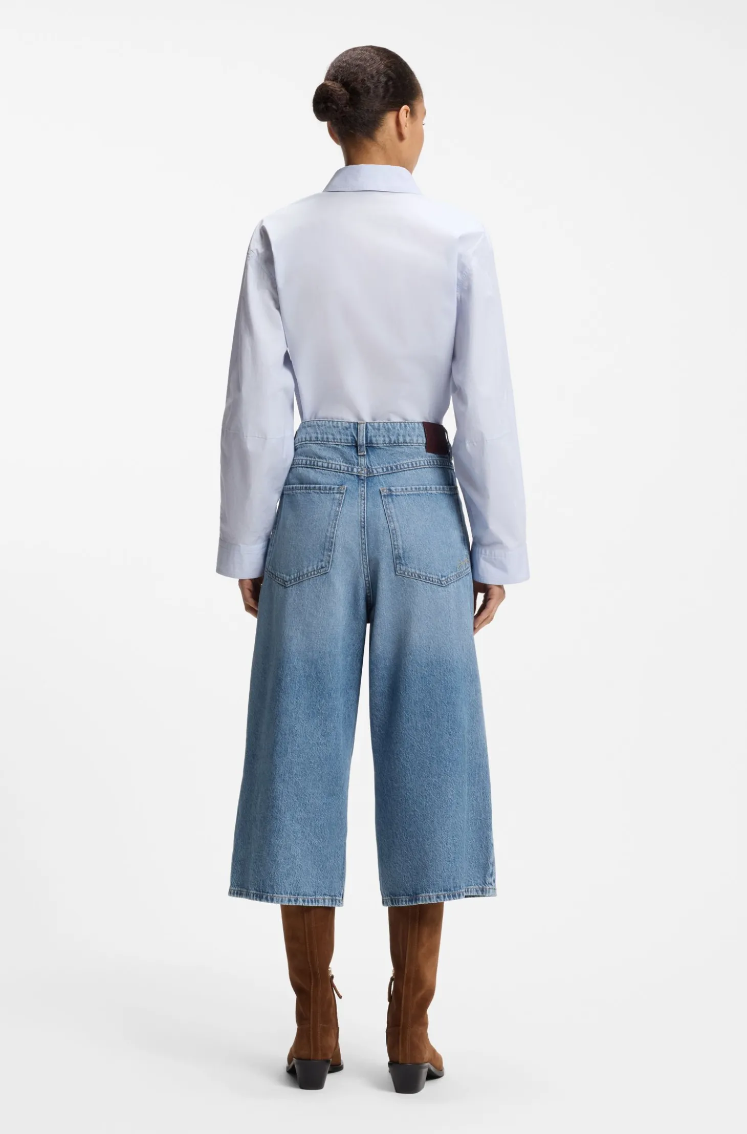 Relaxed-Fit Cropped-Jeans mit mittlerer Bundhöhe