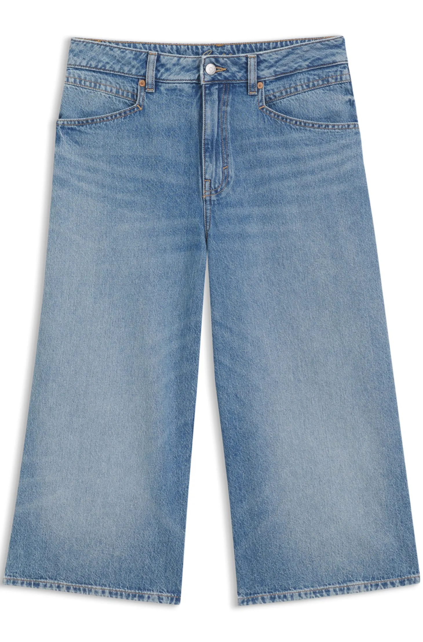 Relaxed-Fit Cropped-Jeans mit mittlerer Bundhöhe